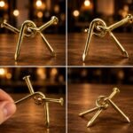 Golden Metal Nail Puzzle – Brain Teaser & Skill Game